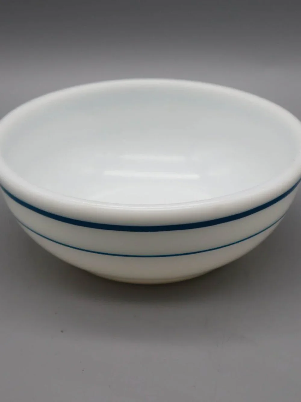 Vintage Pyrex Tableware by Corning Small Turquoise Striped Bowl 5 1/2